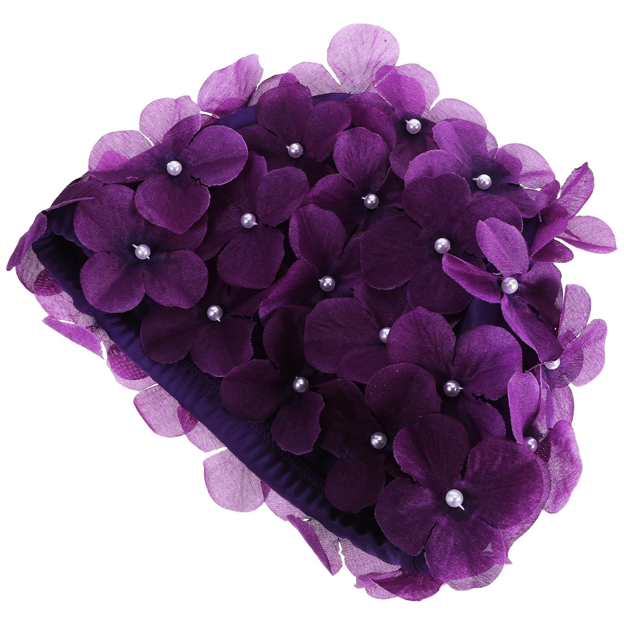 WINOMO Ladies Swimming Hats:Flower Swimming Cap: Swim Cap Floral Petal Stylish Swimming Hat Bathing Caps for Women (Purple)