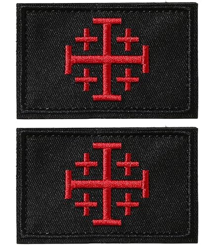 Knights Templar Cross Shield Embroidered Hook Backing Tactical Morale