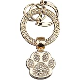 QUIHUD Cat Dog Paw Keychain Women Cute Gold Bag Charm Diy Keychain Fashion Diamond Key Chain Accessories For Women