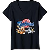 Womens Space Jam Tune Squad Group V-Neck T-Shirt