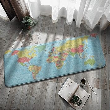 Amazon De Teppich Nach Hause Little World Map Bodendruck