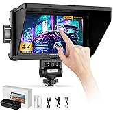 VILTROX DC550 5.5" Full HD HDMI On-Camera Monitor Kit, 1200nit Touch Screen Camera Field Monitor with Hood, Battery, Storage 