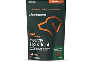 VETRISCIENCE Glycoflex Clinically Proven Hip and Joint Supplement with Glucosamine for Dogs, Chicken, 60 Chews - Vet Recommen