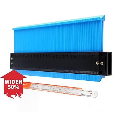 Wristour Contour Gauge 10 Inch Widen, Plastic Profile Gauge Duplicator, Precisely Copy Irregular Shapes Wood Template Measuring Tool for Perfect Fit and Easy Cutting (10&quot; Widen-Blue)