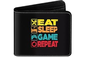 EXXBYELI Teen Boys Cool Wallet Funny Leather Wallets Credit Id Card Cash Holder Black Rfid Blocking Zipper Cute Kawaii Aesthetic Wallets With Coin Pocket Id Window For Teen Boy Male Youth Guys Men Teenager