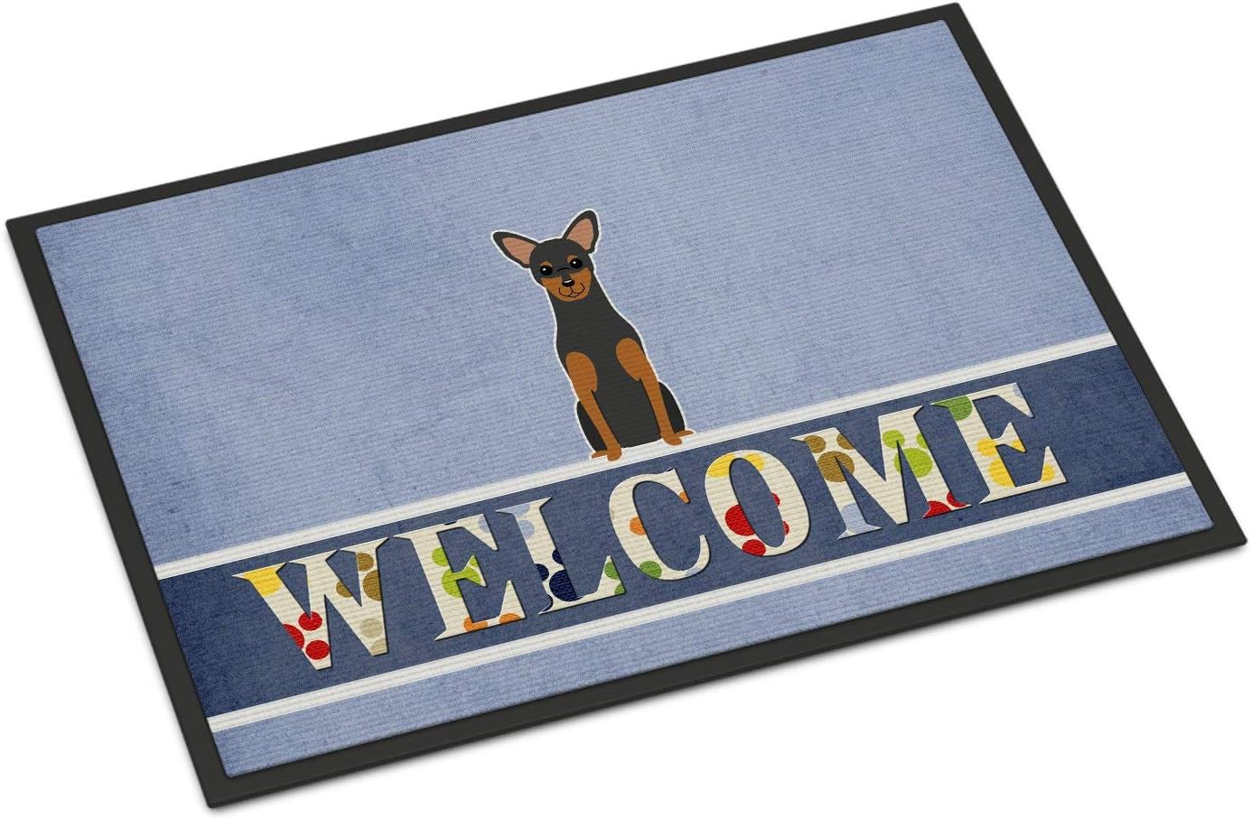 Amazon マンチェスターテリアウェルカムドアマットマルチカラー 60x40cm 玄関マット オンライン通販