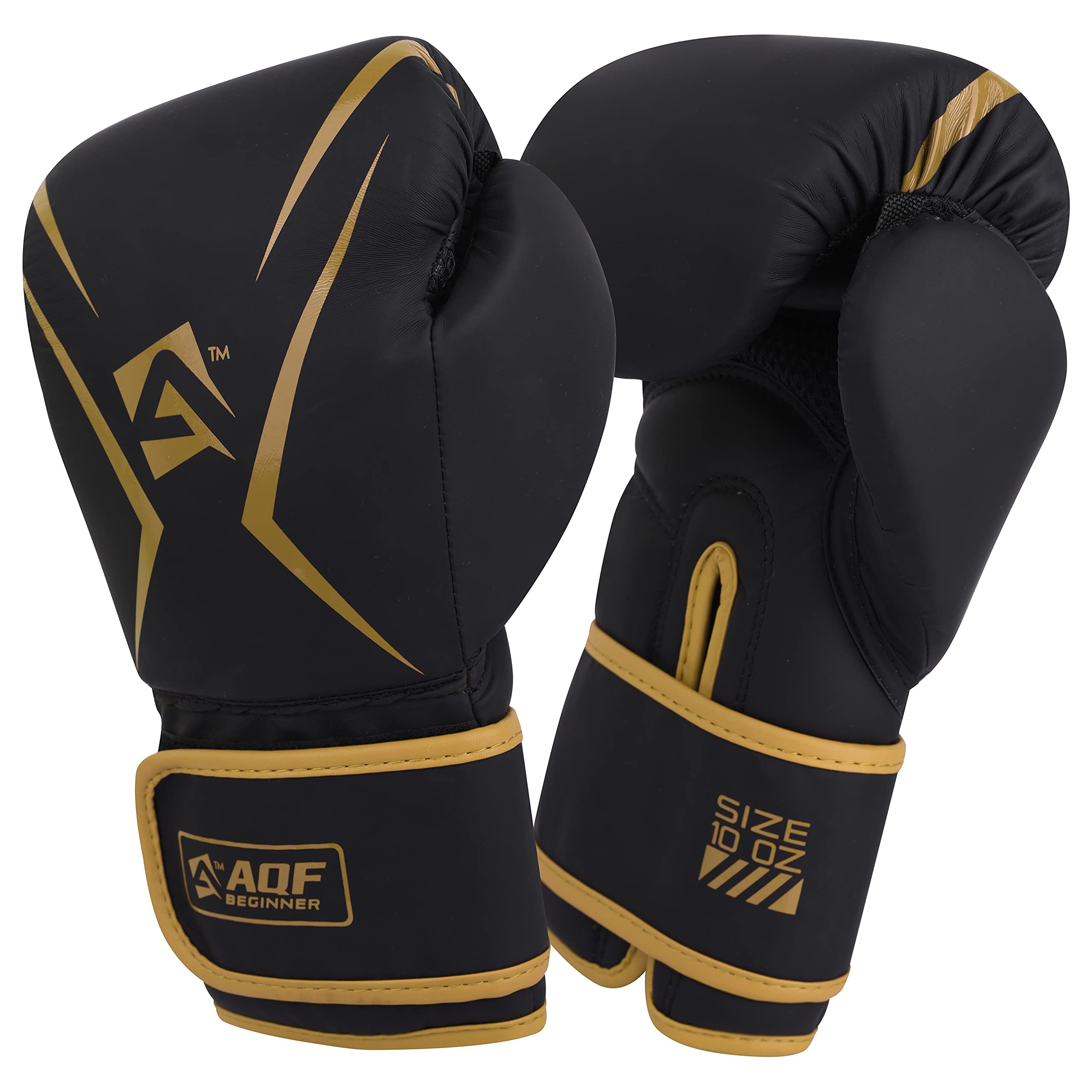 AQF Boxing Gloves Kids Adults - Training Muay Thai Gloves 6oz to 16oz for Punch Bag MMA Sparring Fighting & Kickboxing with Extra Layers of Padding (Gold, 8oz)
