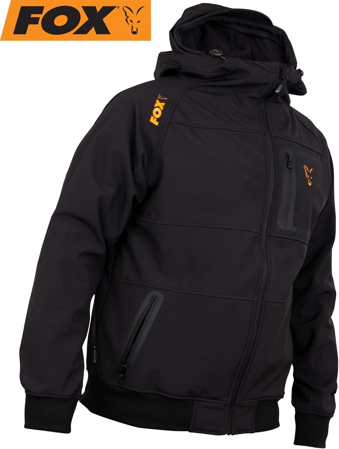 fox black orange hoodie