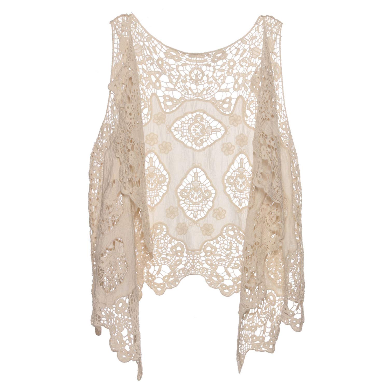 Damen Weste Mit Blumen-Stickerei - Ärmelloser Cardigan Im Boho Style