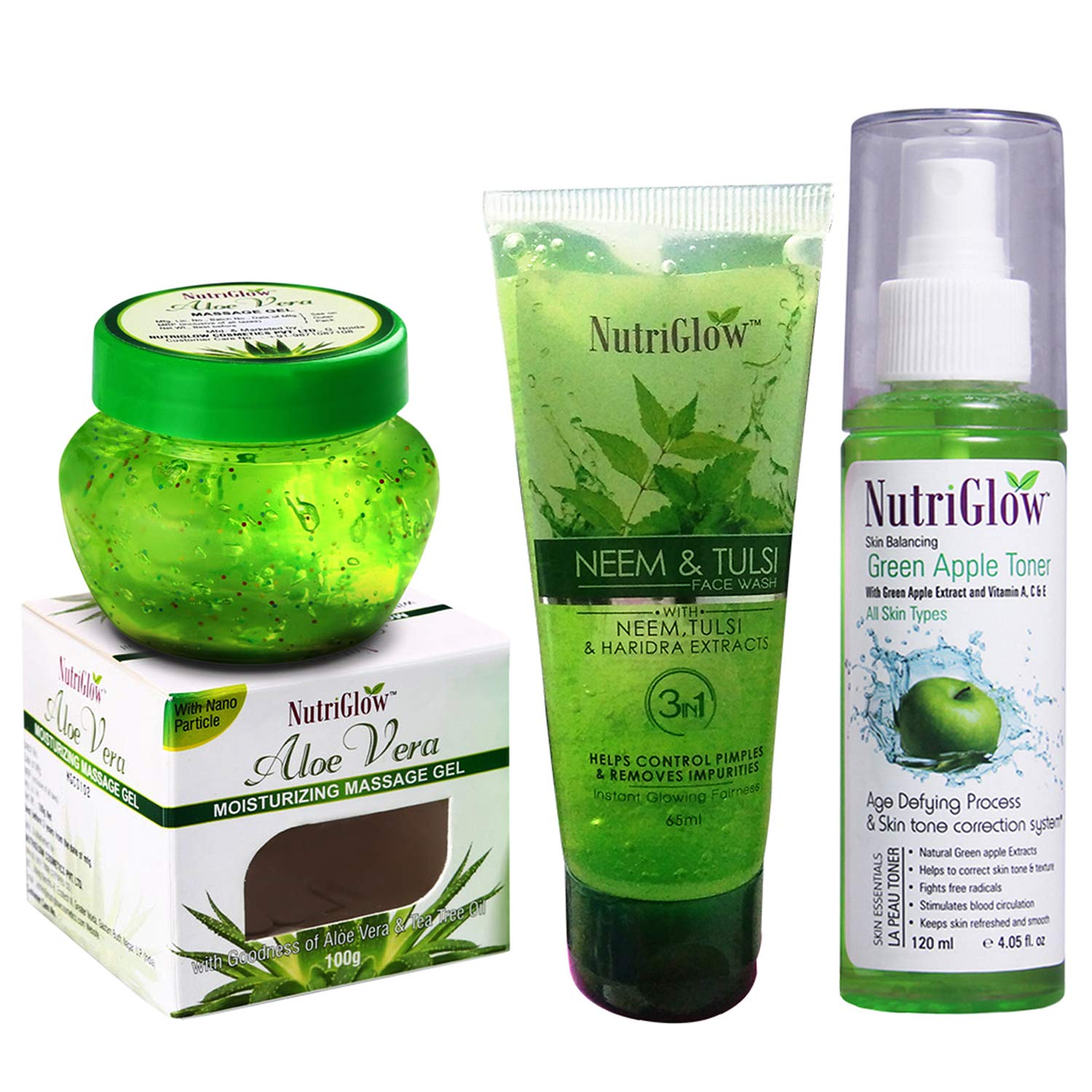 Buy Nutriglow Women S Face Treatment Combo Of Green Apple Toner