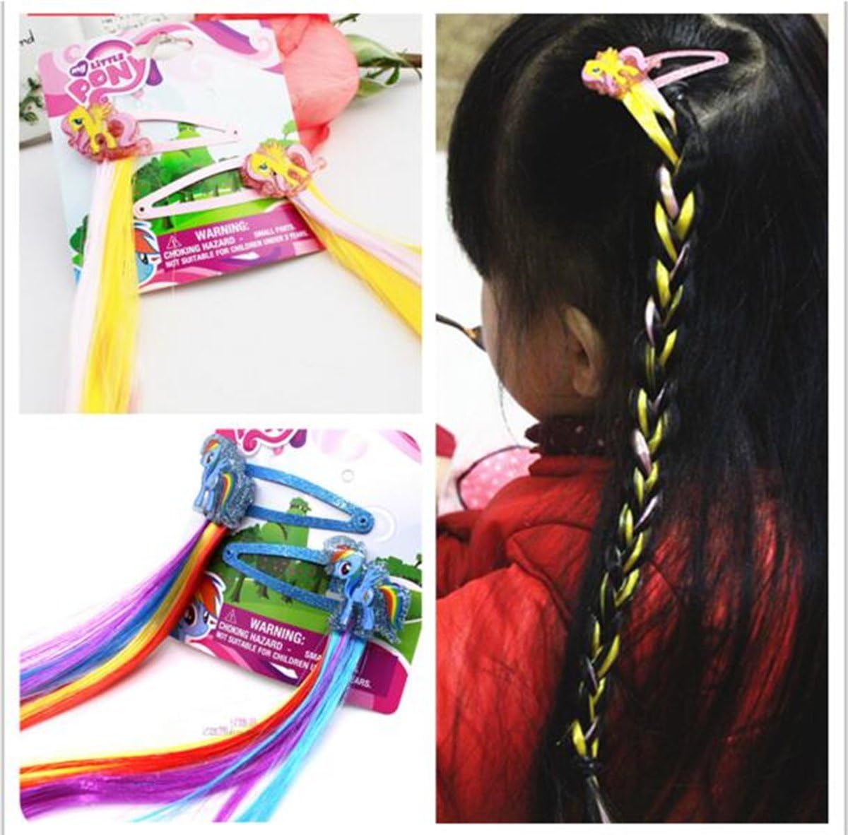 Ponys Princess Braid Wig Hair Clips Children Hairpin Headdress Birthday Party Cosplay Hair Accessories Headband