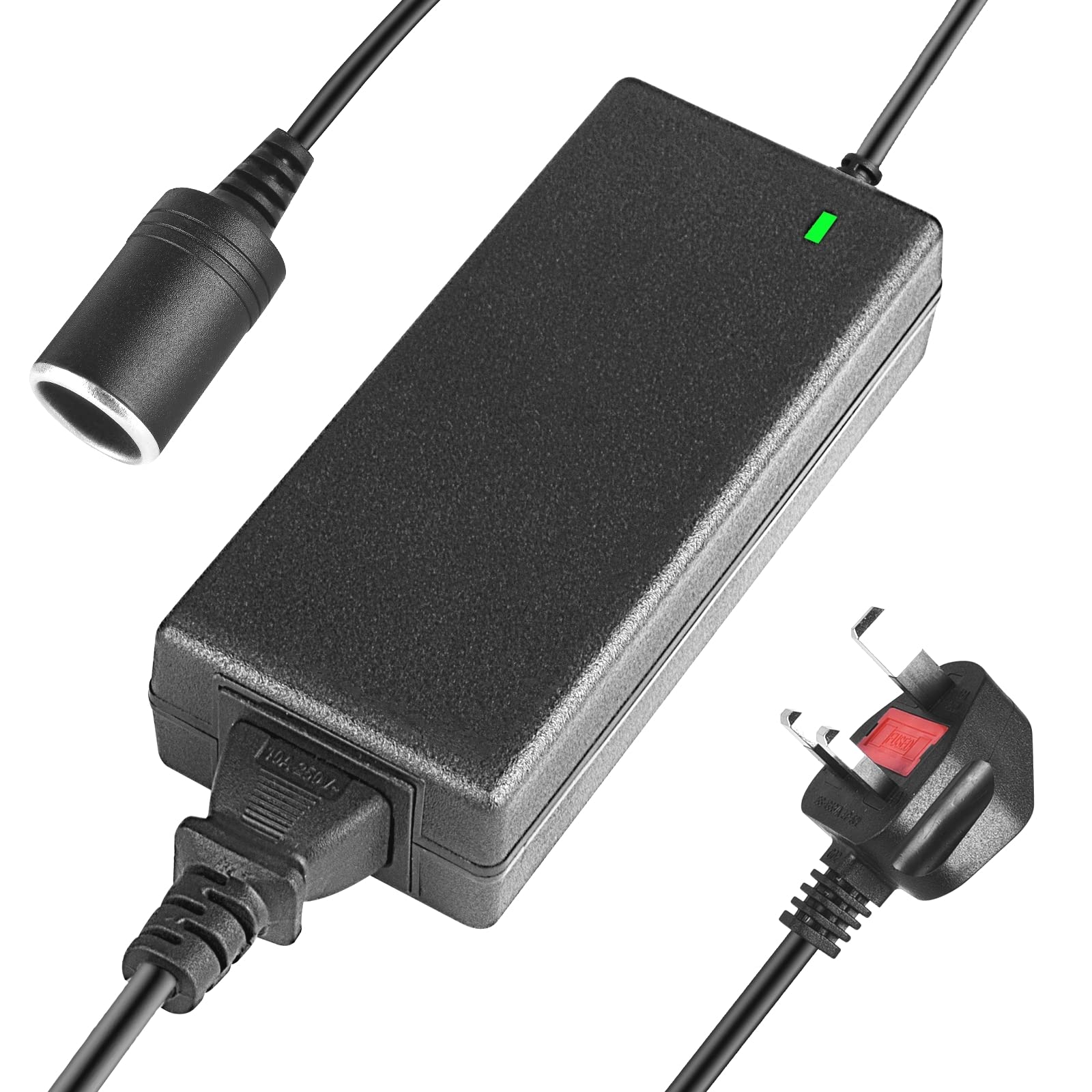 Shentian Power Supply Cigarette Lighter Socket AC to DC Adapter 100V-240V to 12V 8A Car Power Charger Converter (12V/8A)