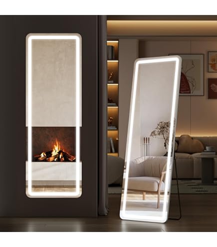 Amazon.com: Sweetcrispy Arched Full Length Mirror with LED Lights