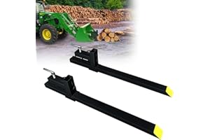 Sulythw Clamp On Pallet Forks, 43” Total Length 2000lbs Clamp on Loader Forks for Tractor Bucket, Universal Heavy Duty Bucket Forks for Tractor Attachments, Skid Steer, Loader Bucket