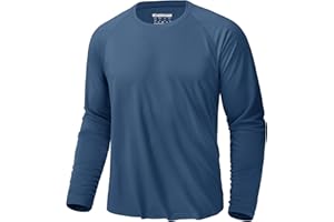 KEFITEVD Men's UV Sun Protection UPF 50+ Shirts Long Sleeve Rash Guard Workout Quick Dry Shirt for Hiking Fishing Swimming