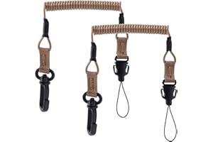 Yao Suo 2 pcs Retractable Rangefinder Lanyard, Suitable for hunting rangefinders, cell phones, keys, fishing, mountaineering, camping, and Boating. (Coyote)