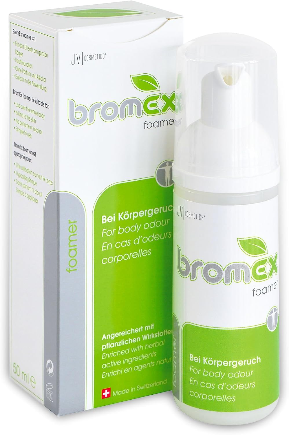 JV Cosmetics - BromEX foamer against excessive body odour, 50 ml, 50 ml (Pack of 1)