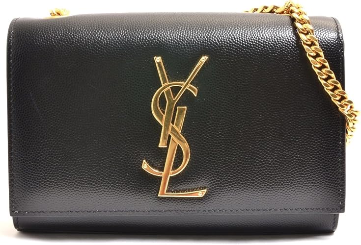 Amazon イヴサンローラン Yves Saint Laurent ショルダーバッグチェーンウォレット レザー ブラック 中古 ショルダー バッグ