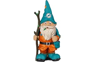 FOCO Miami Dolphins NFL Holding Stick Gnome 10.5 Inches Tall, Multicolor Team Colors