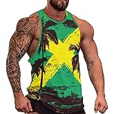 joo meryer Jamaica Flag Tank Top for Mens Vintage Jamaican Shirts Crew Neck Sleeveless T-Shirts