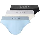 SALIGIA Men’s Briefs Sexy, Tag-Free & 100s Air-Touch Modal Underwear with Supportive No-Fly Pouch 3-Pack