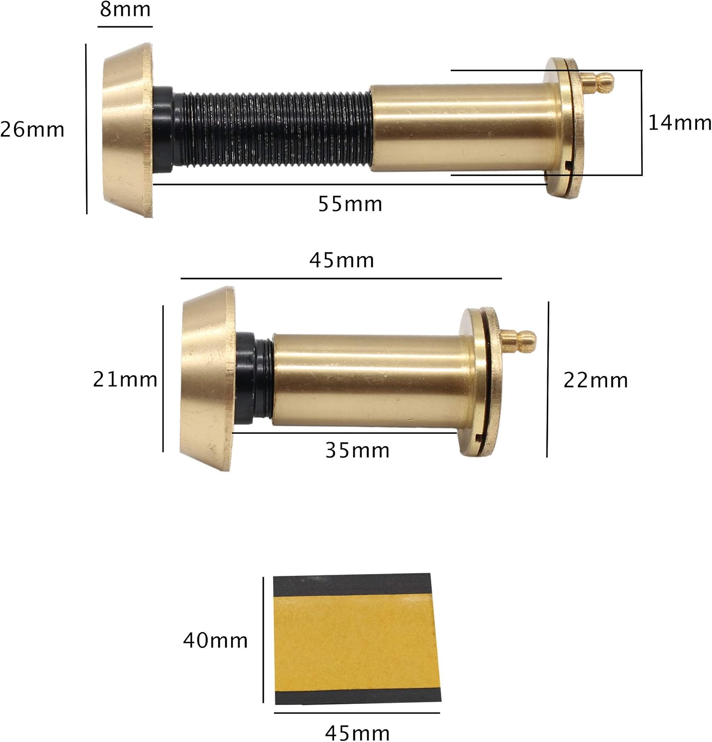 Door Viewer Polished Brass Peepholes or Peek Holes Chubb Security 8V001 Type Wide Angle - Image 5