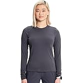 Cherokee Infinity Womens Long Sleeve Underscrub Top, Round Neck, Thumbholes, Moisture-Wicking 360° Stretch - IN640
