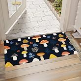 Mushroom Indoor Door Mat, Non-Woven Fabric Door Mat, Anti-Slip Backing Welcome Mat for Front Door, Indoor Entrance, Kitchen, Bedroom, Living Room - Durable Floor Mat for Home Decor & All Seasons