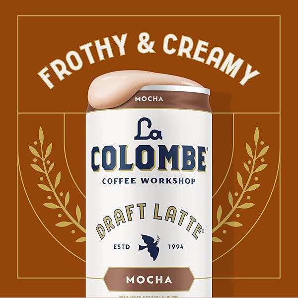 LA COLOMBE MOCHA DRAFT LATTE – 9 FLUID OUNCE, 4 COUNT – COLD-PRESSED ESPRESSO AND FROTHED MILK + DARK CHOCOLATE – MADE WITH REAL INGREDIENTS – GRAB AND GO COFFEE