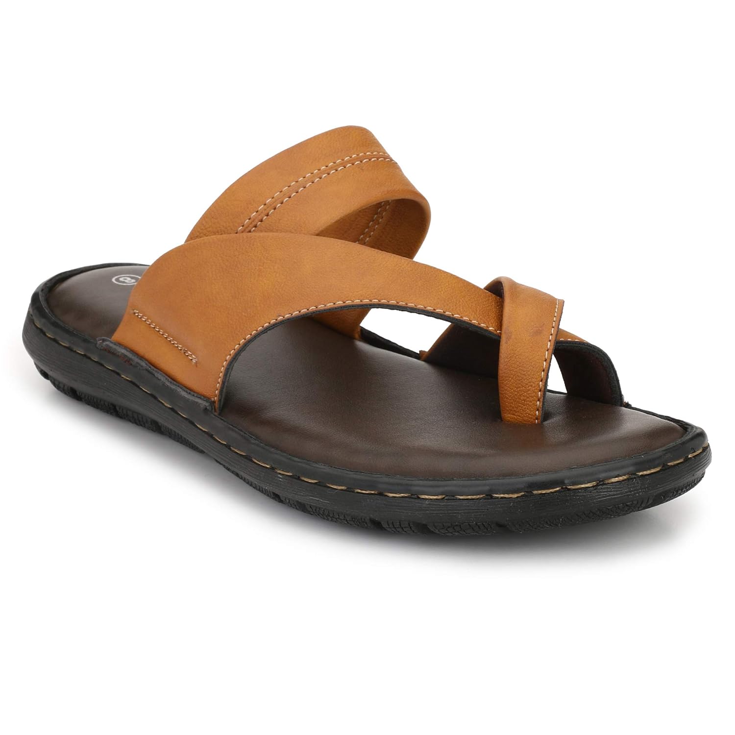 shences tan leather slippers