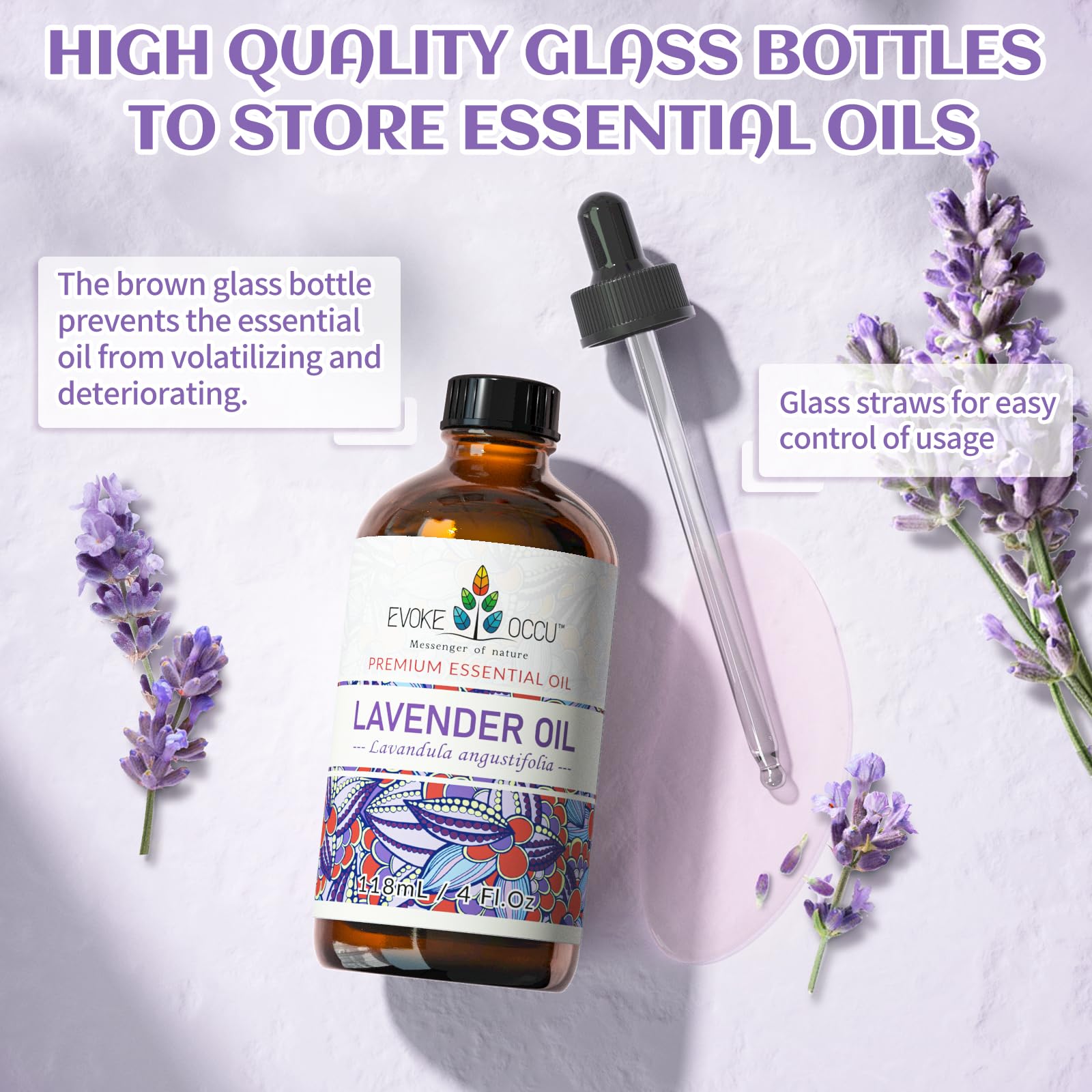 EVOKE OCCU Lavender Essential Oil for Sleeping Aid in The Bedroom, Relaxation in The Office & DIY Wool Dryer Balls - 4 Fl Oz - Image 8