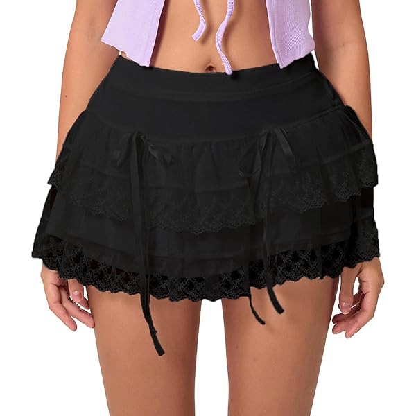 スカート GIRLFRIEND LACE RUFFLE MINI SKIRT Girlfriend Lace Ruffle Mini Skirt