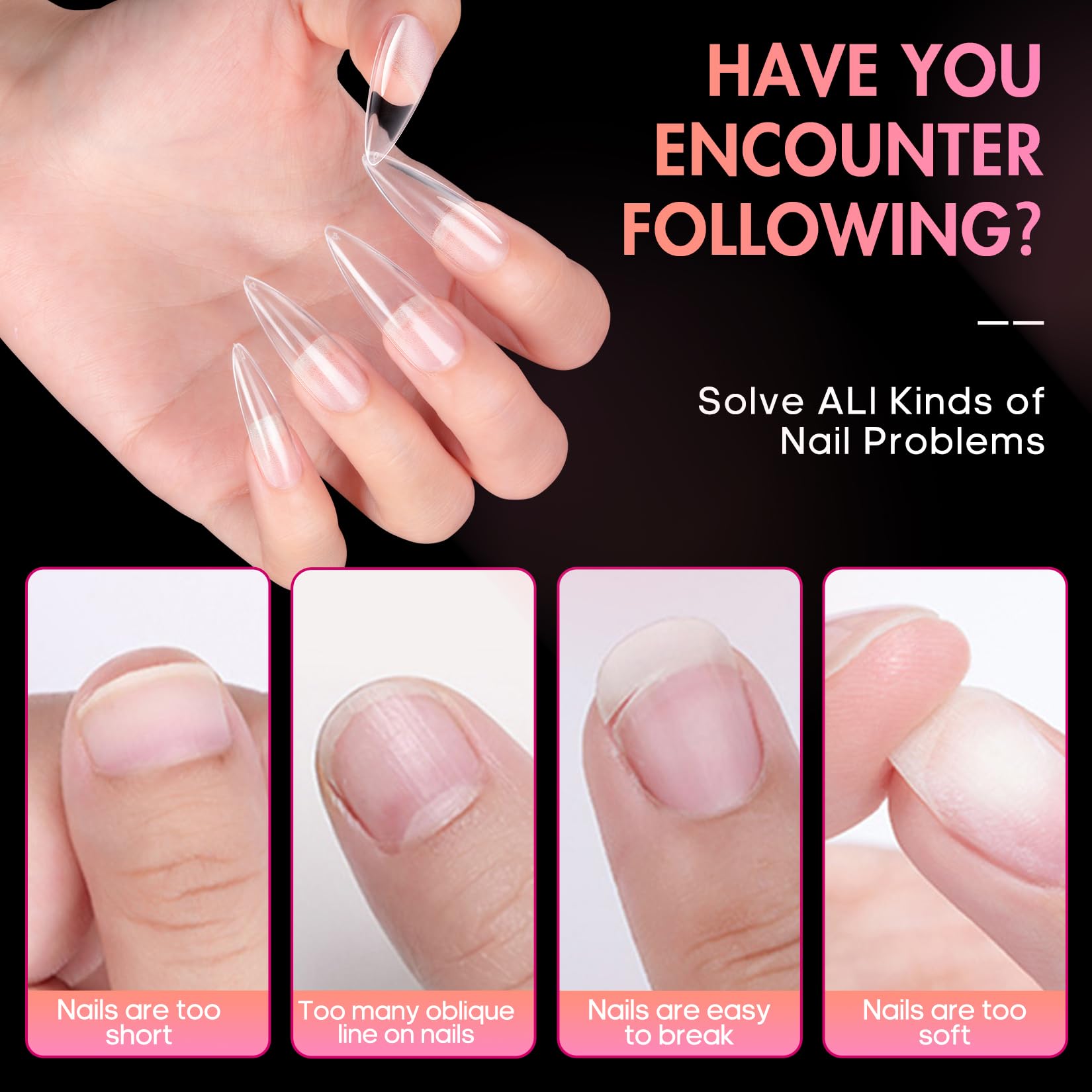 Ranrose Long Almond Nail Tips: 240pcs Nail Tips Full Cover Almond False Nail 12 Sizes Half Matte Pre-shape Acrylic Almond Shaped Press On Nail Tips DIY Nail Salon - Image 6