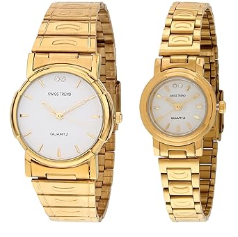 Analogue White Dial Men & Women Couple Watch -1730