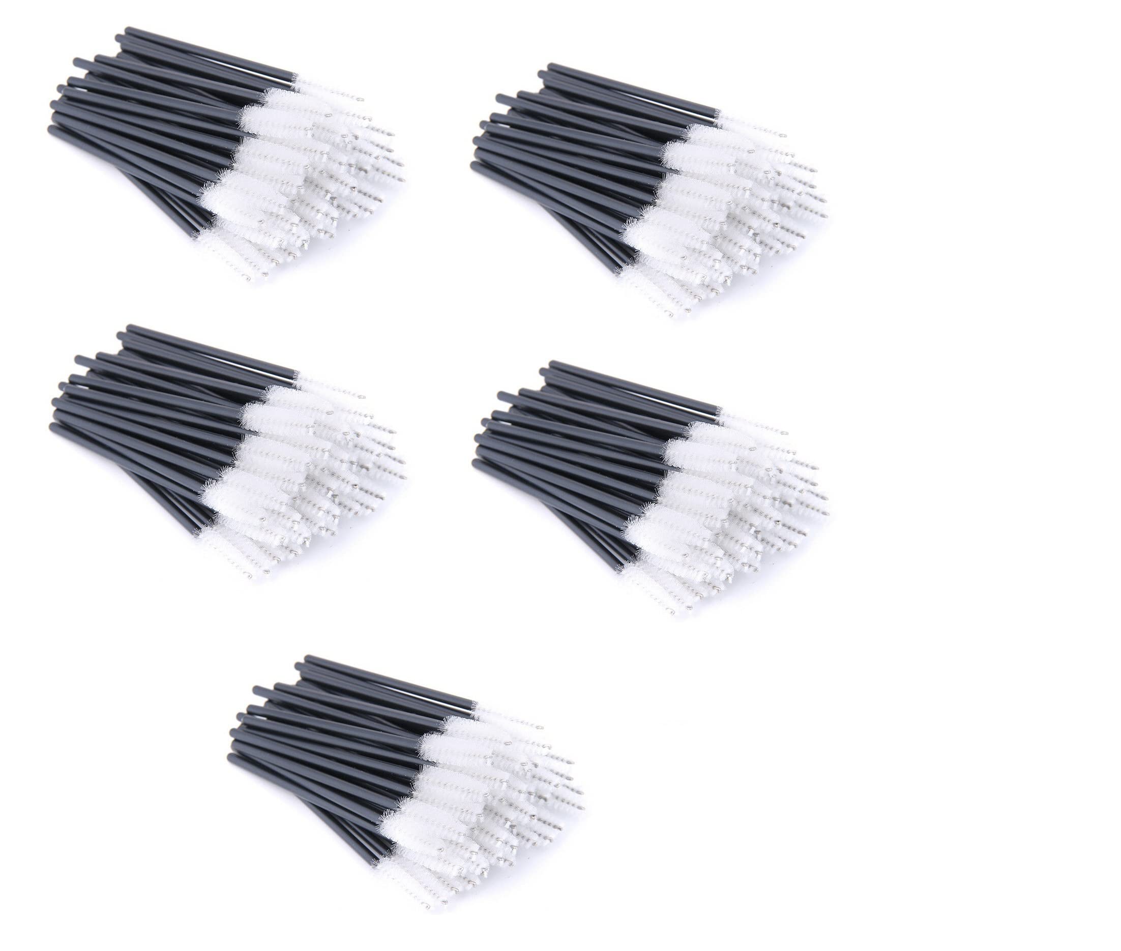 Mascara Wands Bulk Disposable Eyelash Eye Brow Brushes Applicator Spoolie Applicator Lash Extensions Makeup Black Silver Pink Red Tool Set (SILVER, 500)