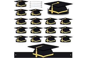 Tenare 40 Pcs Paper Graduation Hats Class of 2025 Adjustable Paper Graduate Cap with 40 Elastic String for Grad Party