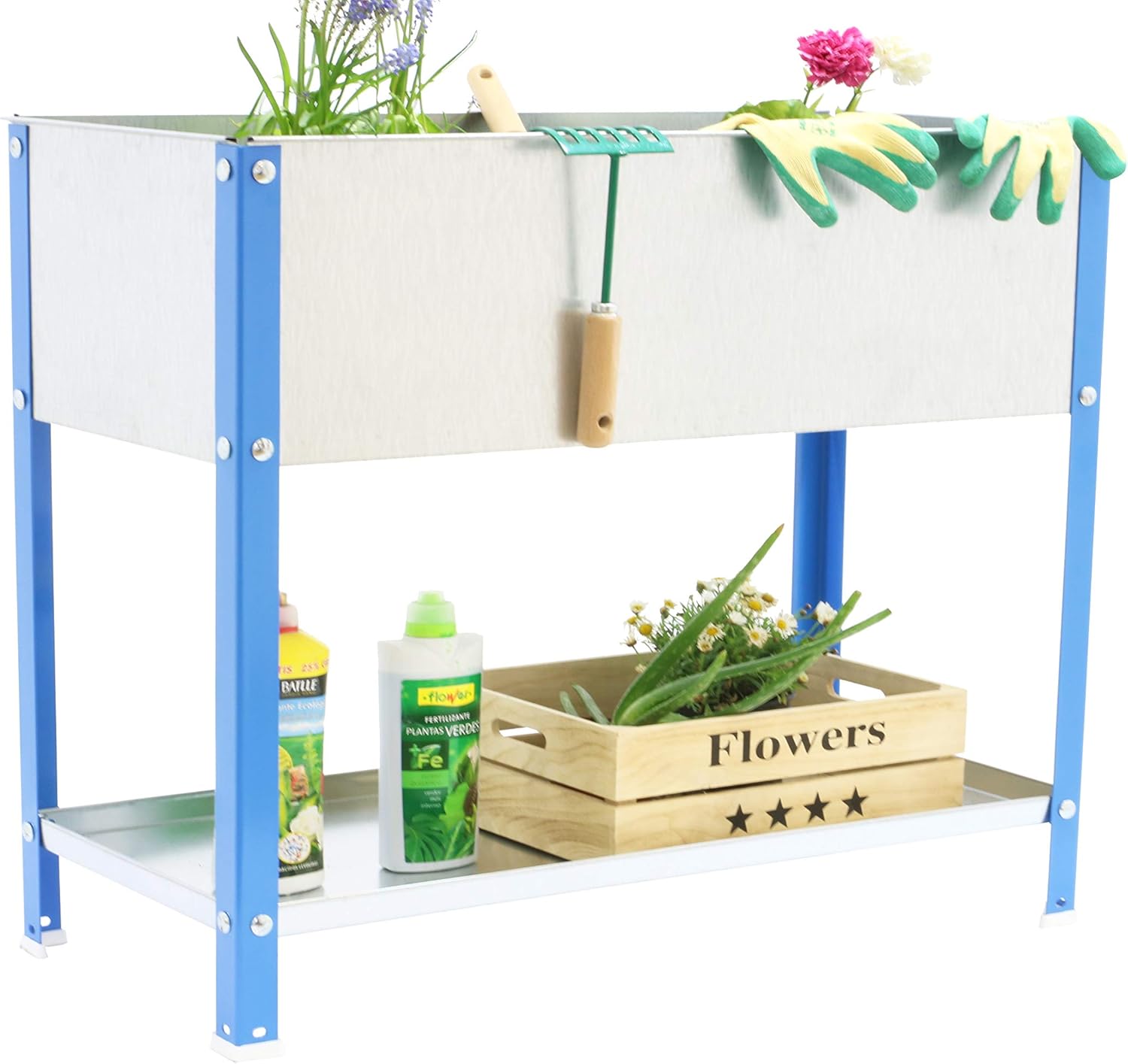 Huerto urbano alto Urban Garden Top Azul/Galvanizado Simonrack ...