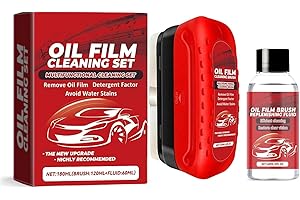 Lysoform Automotive Oil Film Cleaning Brush, One-Piece Automotive Oil Cleaning Brush, Reusable Oil Film Cleaning Brush, Rain and Fog Proof Glass Cleaning Board, 120ml Capacity+60ml Supplements.