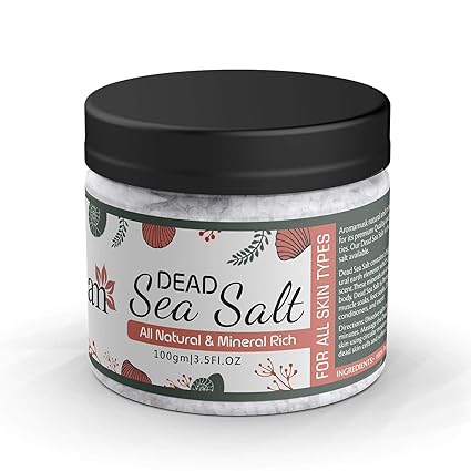 AromaMusk 100% Natural and Mineral Rich Dead Sea Salt For Deep Cleaning & Skin Exfoliation, 100Gm