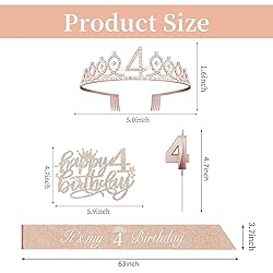 4th Birthday Decorations for Girl Including