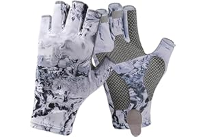 YISINAR Fishing Gloves UPF50+ Sun Gloves, UV Protection Fingerless Gloves Men Women for Fly Fishing,Sailing,Hiking,Kayaking, Rowing,Paddling,Canoeing,Driving,Hunting,Fisherman Fishing Accessories