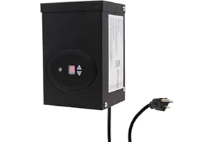 GKOLED ETL Listed 120W Low Voltage Transformer with Photocell and Timer, 120V AC to 12V AC Outdoor Power Pack, Dual Isolated Outputs, for Landscape Lighting Systems, Fully Encapsulated Toroid Core