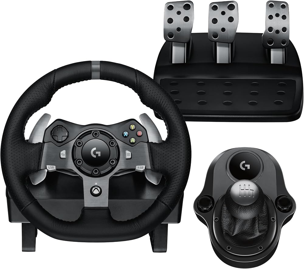 Logitech G920 Driving Force Racing Wheel & Pedals Plus Gear Shifter Bundle