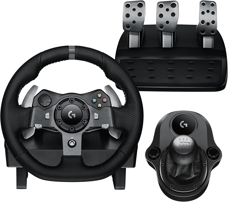 Logitech G920 Driving Force Racing Wheel & Pedals Plus Gear Shifter Bundle