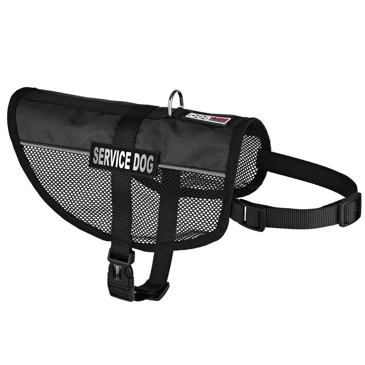 Dogline N0252-1-0210 Service Dog Vest Harness, Large/22" x 29", Black
