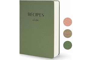 hi!SCI Recipe Book to Write in Your Own Recipes, Blank Recipe Notebook with 192 Pages, 7" x 10" Hardcover Recipe Journal for 