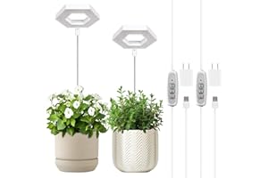 FOXGARDEN® Grow Light, Full Spectrum LED Plant Light for Indoor Plants, Growing Lamp with Auto On/Off Timer 4/8/12H, 4 Dimmable Brightness, Height Adjustable, Ideal for Small Plants, 2 Packs