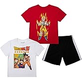 Bioworld Dragon Ball Z Boys 3-Pack Set - Includes Two Tees and Mesh Shorts