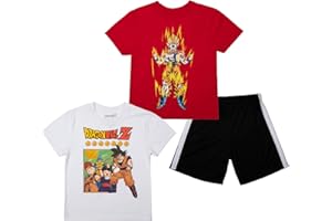 Bioworld Dragon Ball Z Boys 3-Pack Set - Includes Two Tees and Mesh Shorts