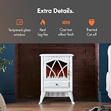 VonHaus Electric Stove Heater 1800W White Indoor Free Standing Fire view 4